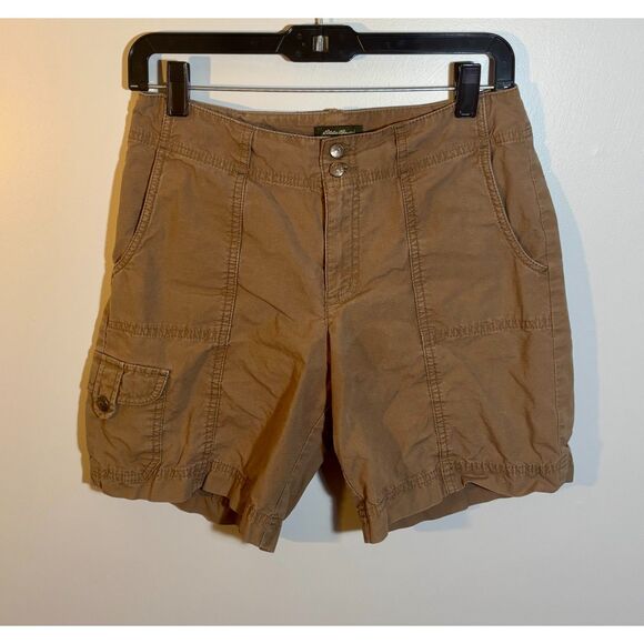 Eddie Bauer Mercer‑Fit Women’s Cargo Shorts Brown Size 2 – EUC - Picture 1 of 4